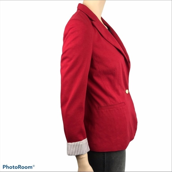 Kenneth Cole Select Size Small Red Knit Single Button Front Career Jacket - Picture 3 of 10